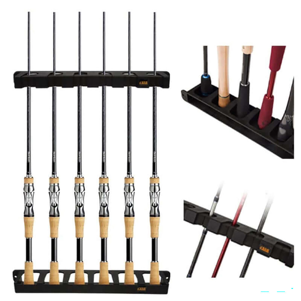 Rod Rack Abs Fishing Rod Holder Rack Wall-Mounted for 6 Rods ABS – Homyspire