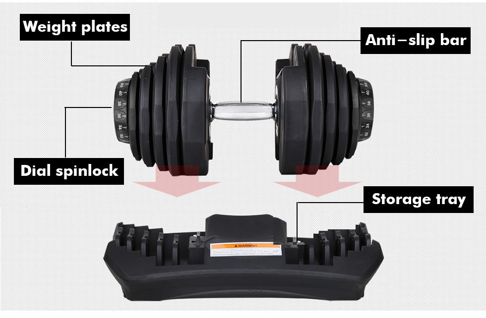 Adjustable Dumbbells 40Kg 2PCS Set
