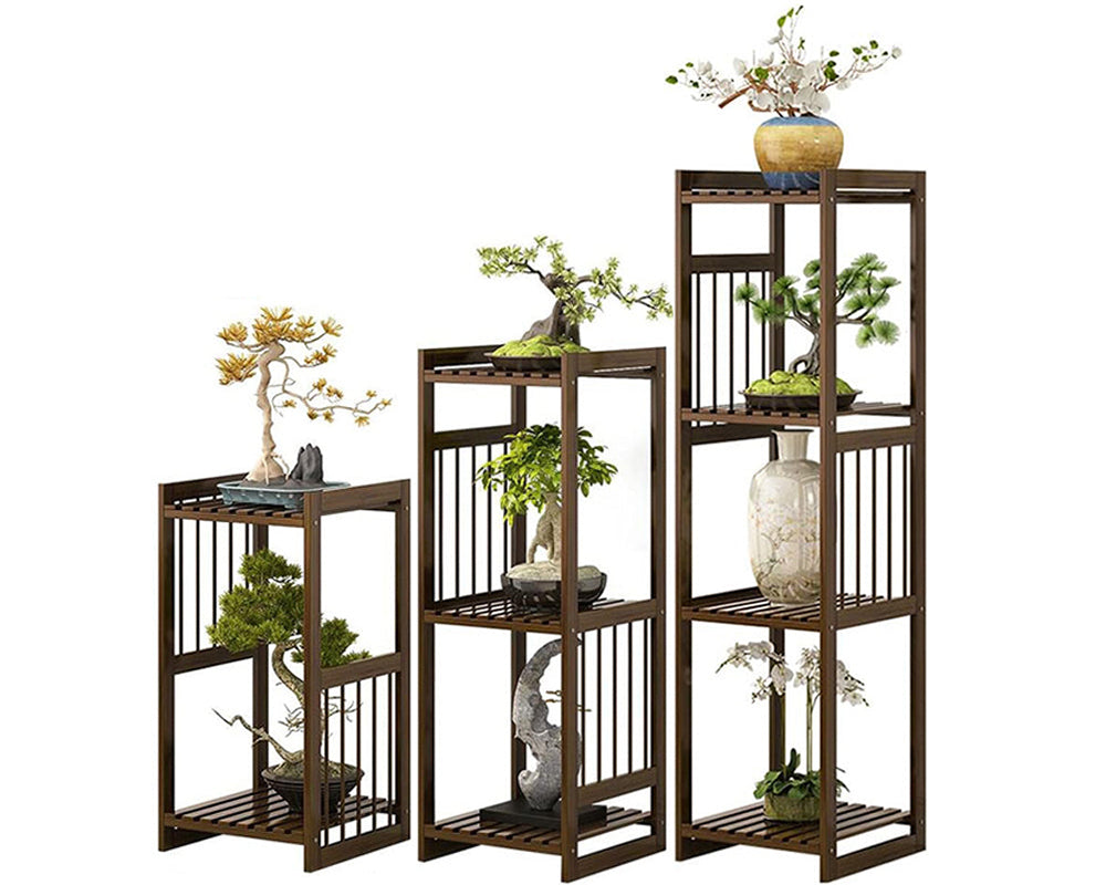 Bamboo plant stand for indoor use