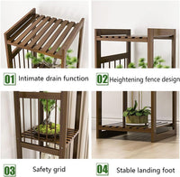 Thumbnail for Flower pot stand with sturdy bamboo frame