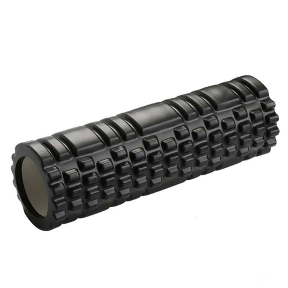 Foam roller yoga roller black colour with textured surface