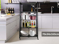 Thumbnail for Foldable 5 Tier Kitchen Trolley Shelving Unit with Wheels - The Shopsite