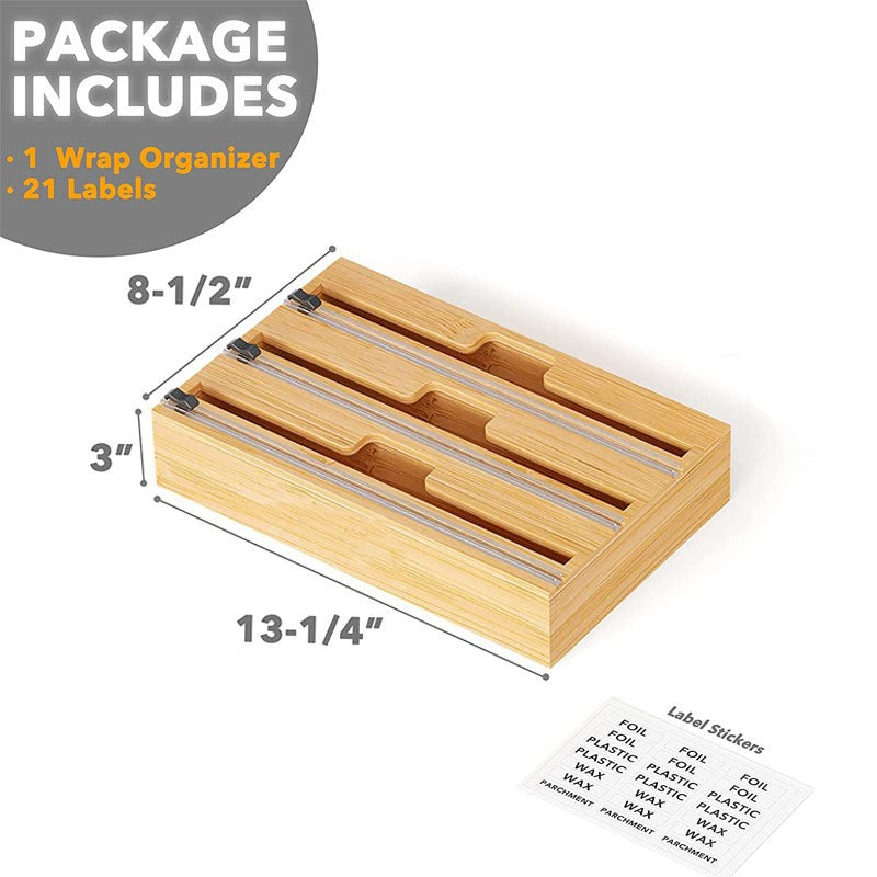 Wrap dispenser with labels