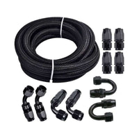 Thumbnail for 5M AN6-6AN Nylon Steel Braided Oil Fuel Line W/ Fitting Hose End Adapter Kit - The Shopsite