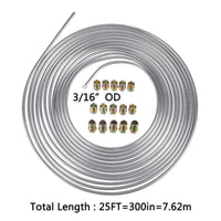 Thumbnail for 25Ft 3/16 OD Metal Brake Line Tubing Set with 16 Assorted Fittings
