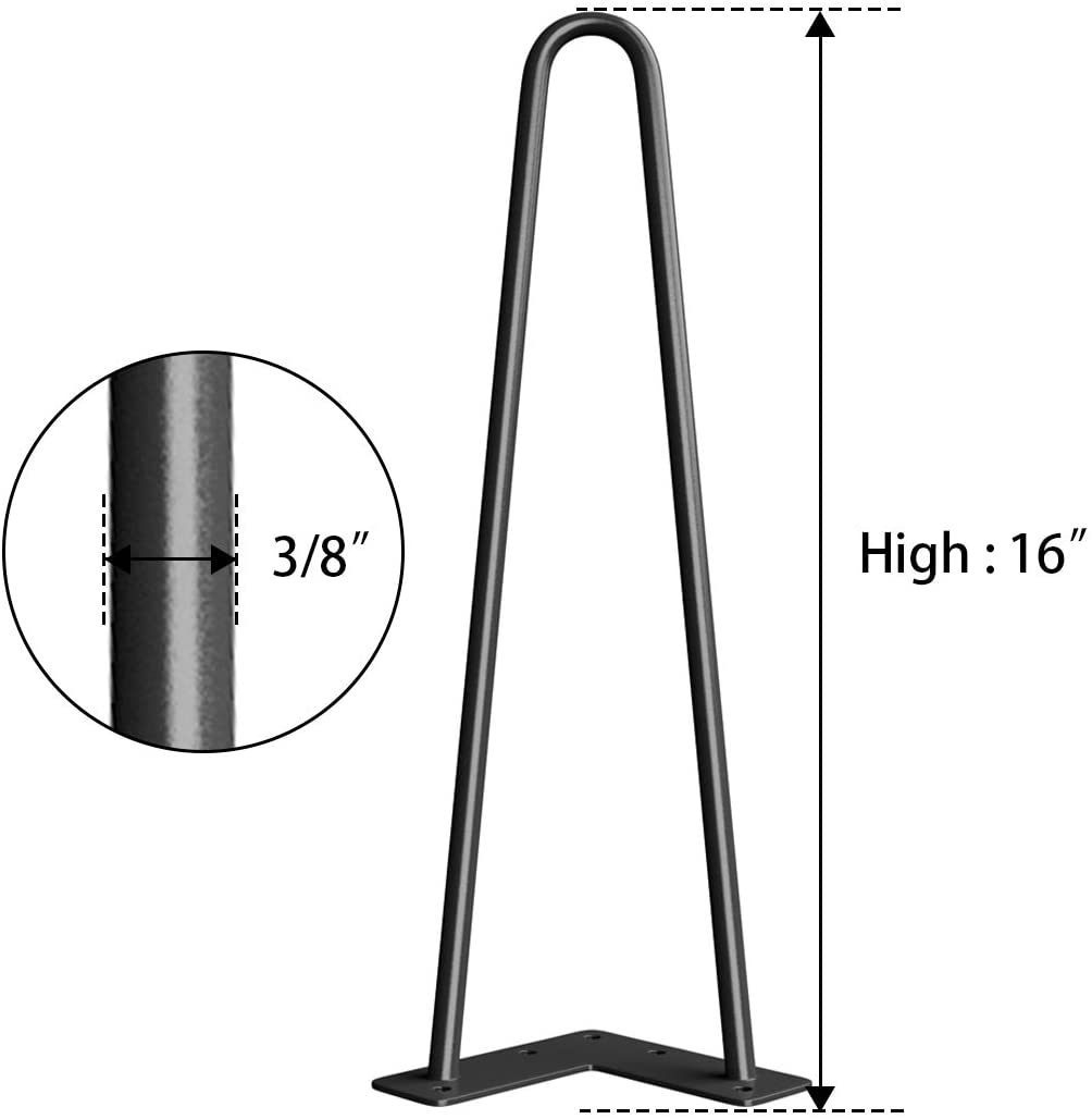 Pre-drilled mounting bracket on hairpin legs