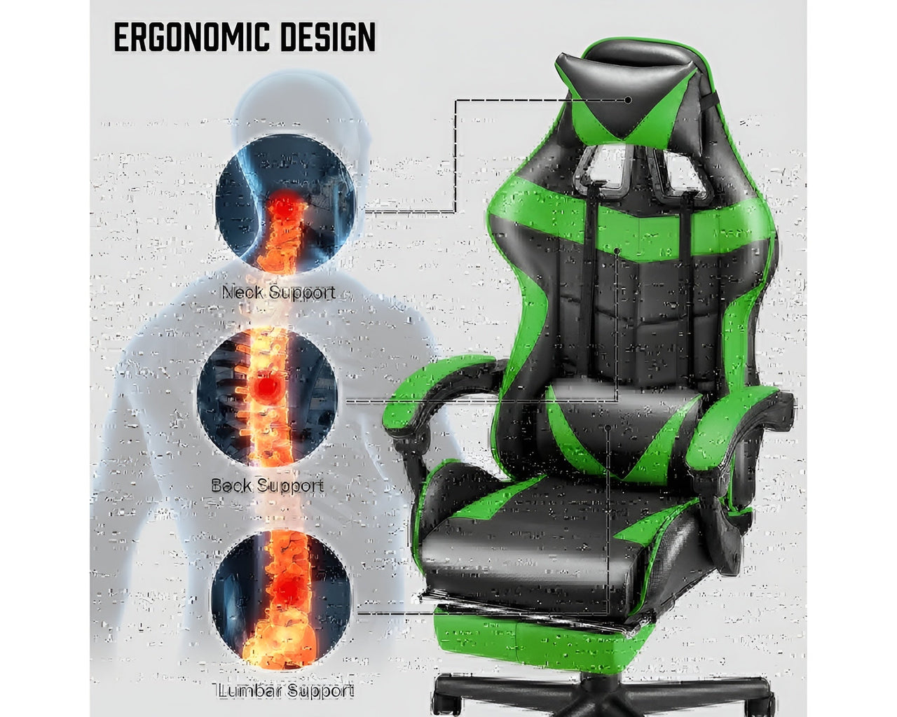 Gaming chair height adjustment lever
