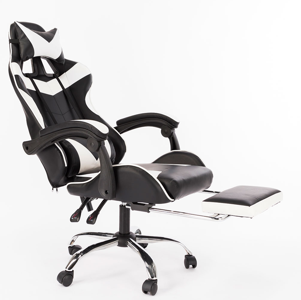 Gaming desk with Z-shaped steel frame for stability