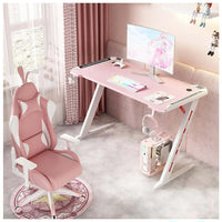 Thumbnail for Pink gaming desk with smooth surface and round edges