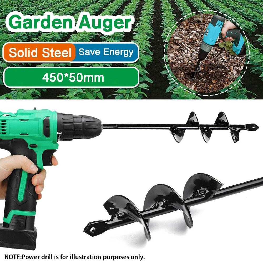 Garden auger post hole digger steel bit