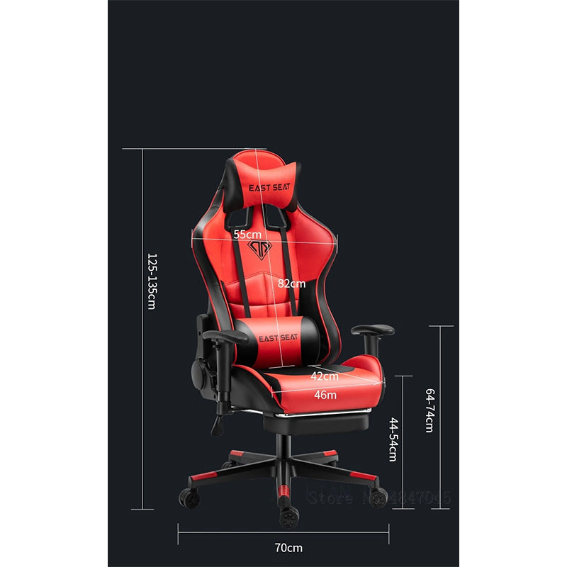 Gaming chair with lumbar and headrest pillows