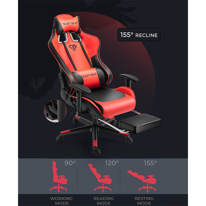 Gaming Chair – Ergonomic Reclining Gaming Chair with Footrest