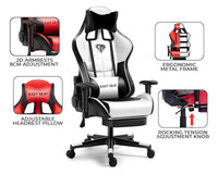 Thumbnail for Gaming Chair – Ergonomic Reclining Gaming Chair with Footrest