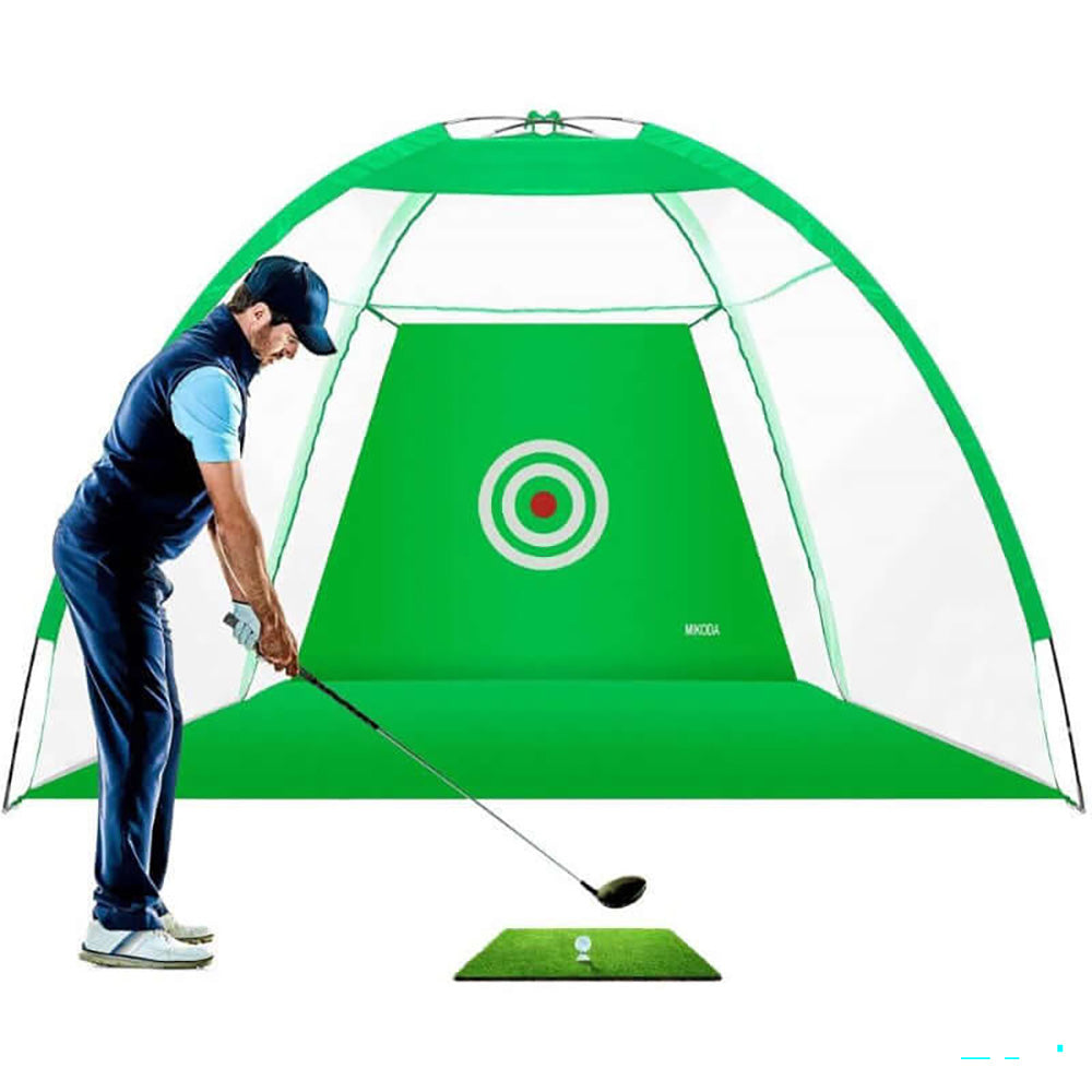 Golf net showing polyester floor for ball collection