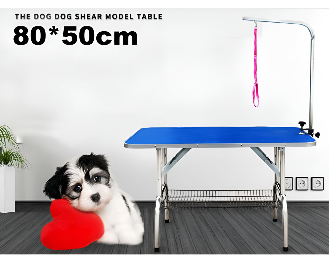 Pet Grooming Table Foldable Dog Grooming Desk with Arm