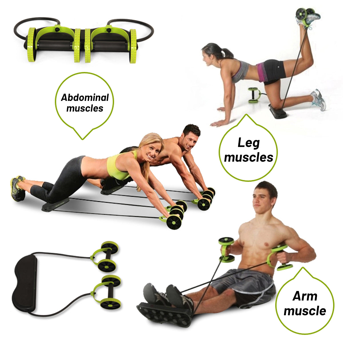 Home Exercise Equipment Rollers Four Wheels Exercise Equipment Core Pull Rope Ab - The Shopsite
