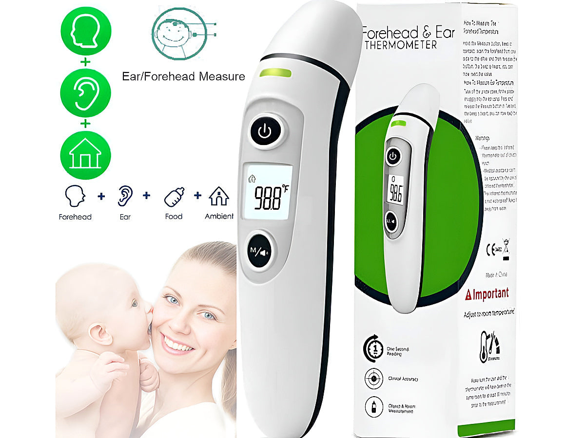 Non-Contact Forehead and Ear Thermometer, Digital Infrared Thermometer