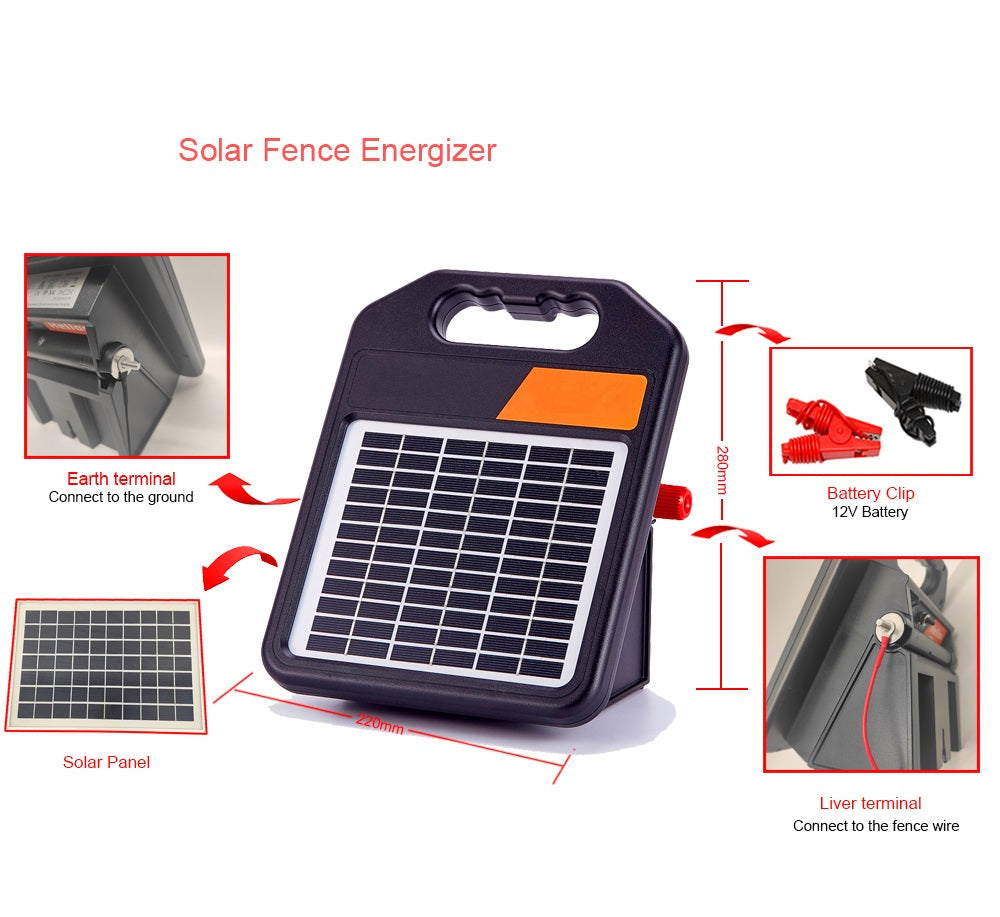 Solar energiser installed on farm fence
