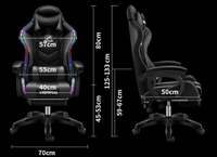 Thumbnail for RGB lighting glowing on black gaming chair frame