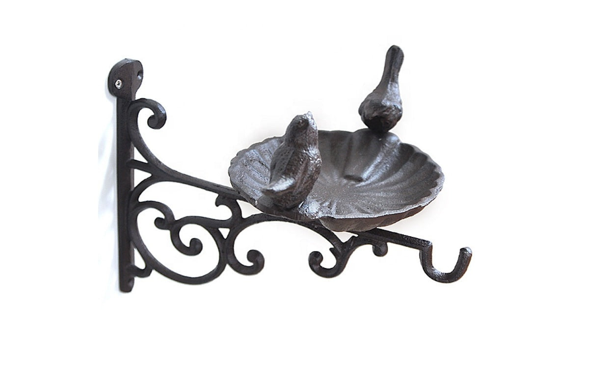 Cast Iron Rustic Brown Two Birds Bath