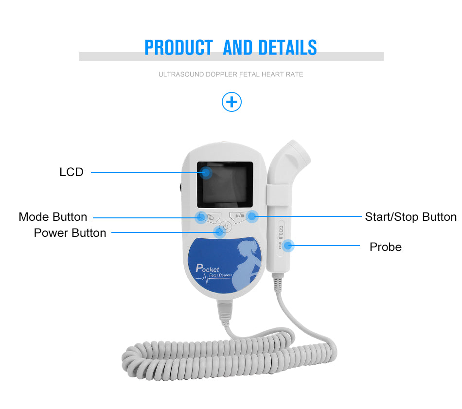 At Home Fetal Doppler Baby Heart Rate Monitor