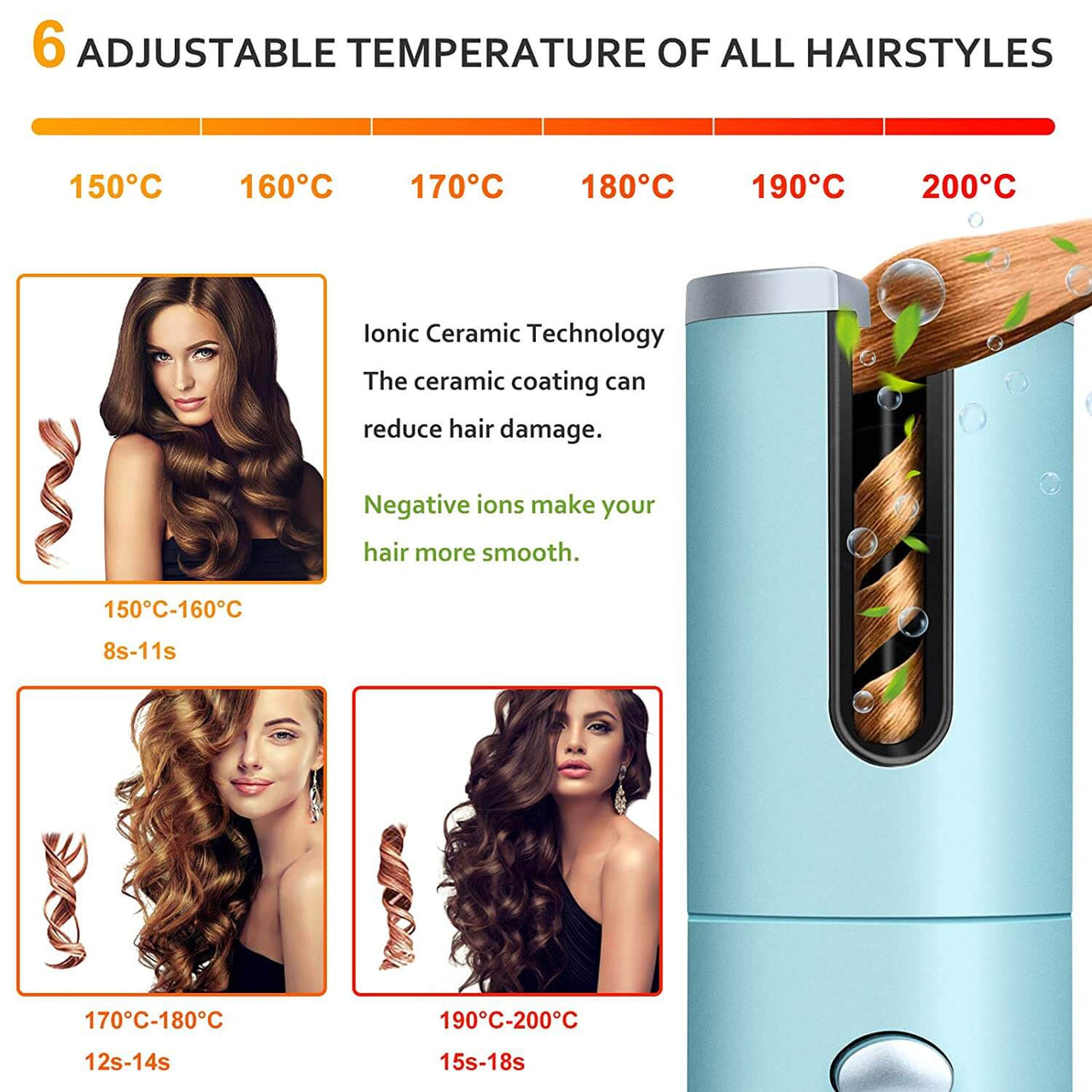 Hair Curler Cordless Automatic