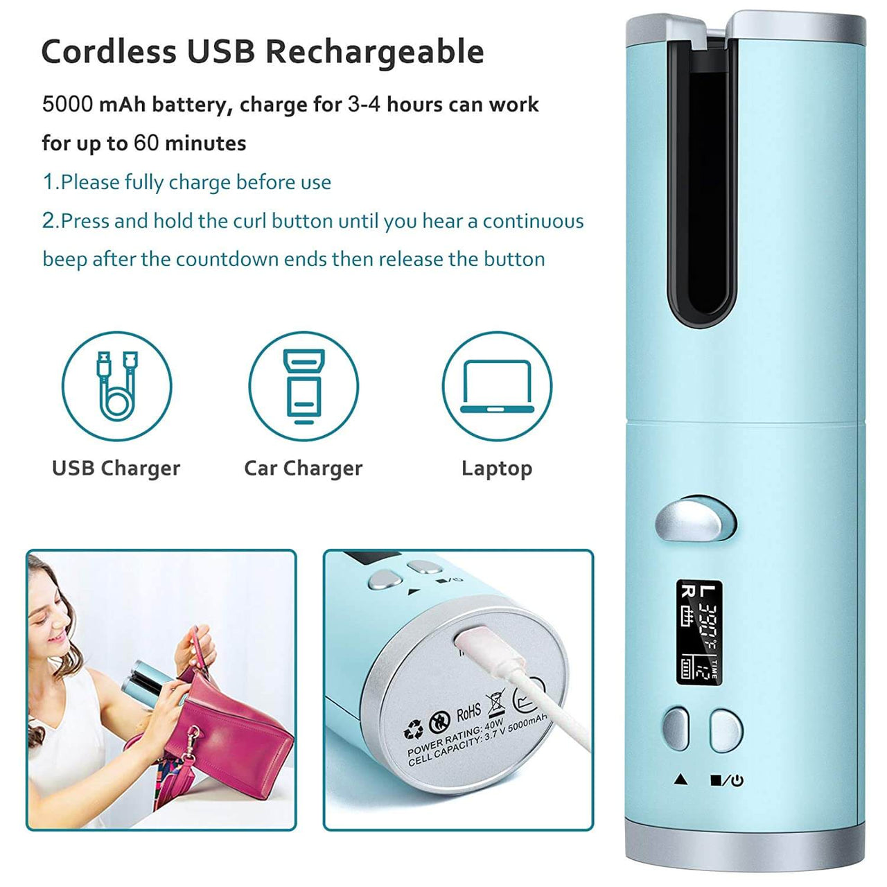 Hair Curler Cordless Automatic