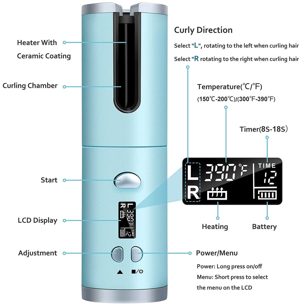 Hair Curler Cordless Automatic