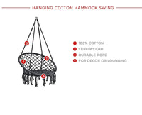 Thumbnail for Macrame Hanging Chair Indoor & Outdoor Black - The Shopsite