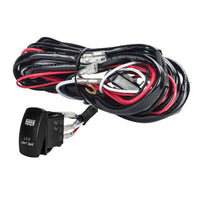 Thumbnail for LED light bar wiring harness close-up of illuminated on off switch