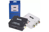 Thumbnail for Converter adapter connected to HDMI cable and RCA plugs