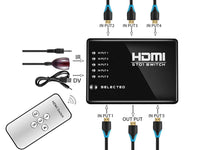 Thumbnail for Hdmi Splitter Intelligent 5X1 5-Port Hdmi Switch/Switcher With Ir Remote - The Shopsite