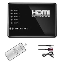 Thumbnail for Hdmi Splitter Intelligent 5X1 5-Port Hdmi Switch/Switcher With Ir Remote - The Shopsite