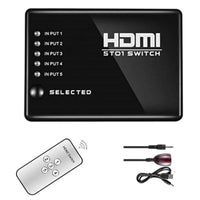 Thumbnail for Hdmi Splitter Intelligent 5X1 5-Port Hdmi Switch/Switcher With Ir Remote - The Shopsite
