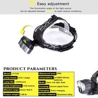 Thumbnail for Rechargeable Waterproof Headlamp Flashlight with 5 Cree LEDs