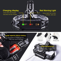 Thumbnail for Rechargeable Waterproof Headlamp Flashlight with 5 Cree LEDs