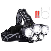 Thumbnail for Rechargeable Waterproof Headlamp Flashlight with 5 Cree LEDs - The Shopsite