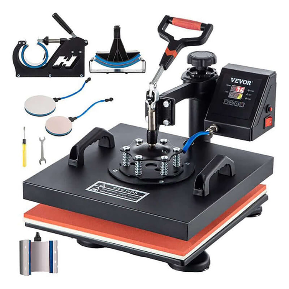Heat press machine assembled and ready to use