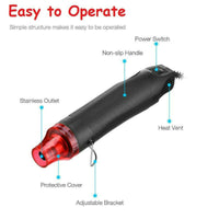 Thumbnail for 300W Electric Hot Air Gun For Crafts Epoxy Resin Shrink Wrap Vinyl DIY