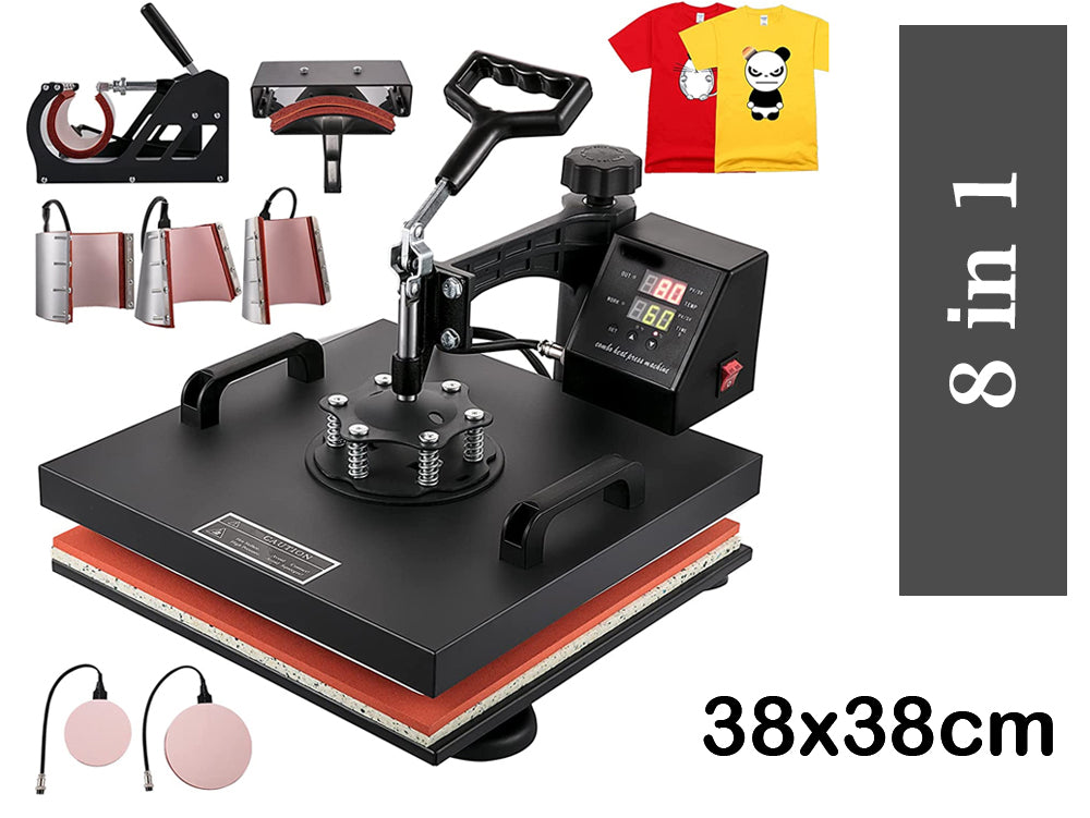 Heat press machine in use