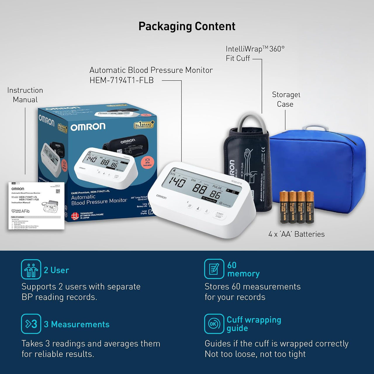 Omron HEM7194T1 Automatic Blood Pressure Monitor