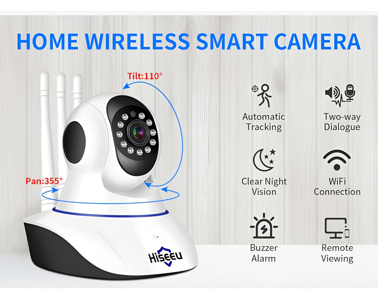 Indoor security camera with mounting screws