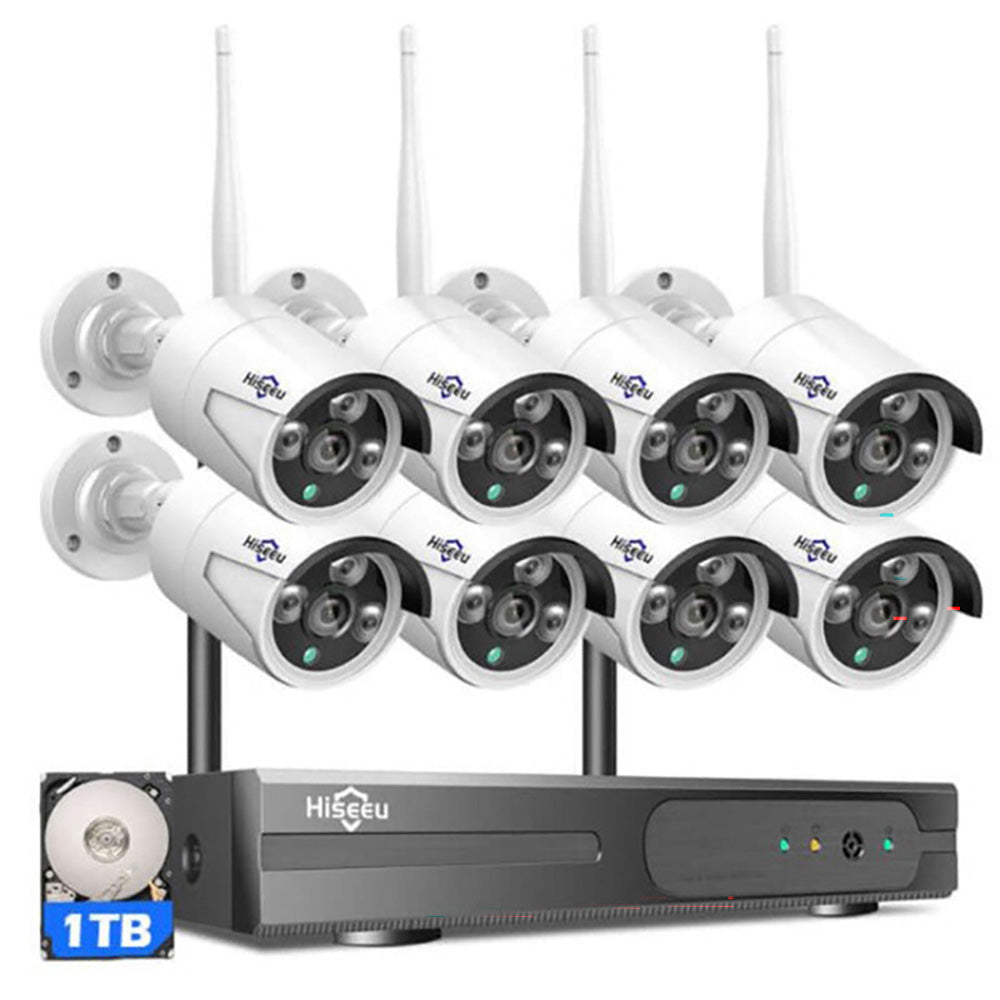 Security cameras showing infrared LED arrays