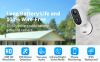 Thumbnail for Wireless Camera Battery Operated  Waterproof Security Camera with 32Gb Sd card