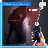 Thumbnail for PTZ WiFi outdoor security camera 2K showing 360 pan tilt