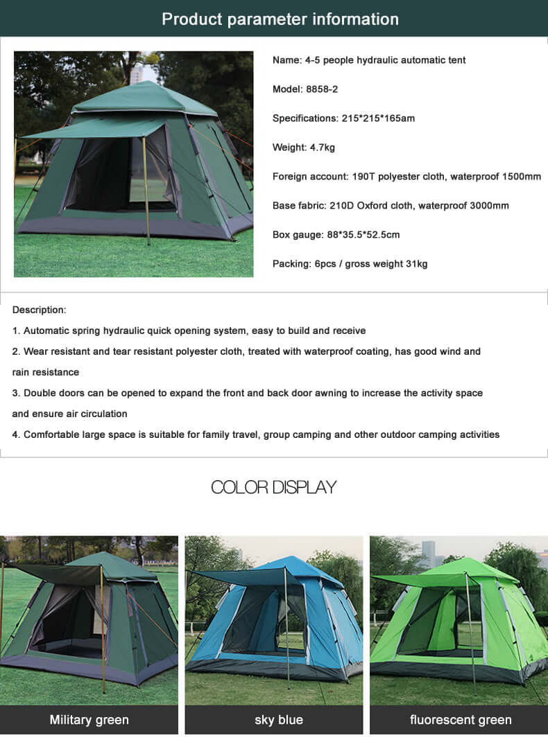 Lightweight family camping tent