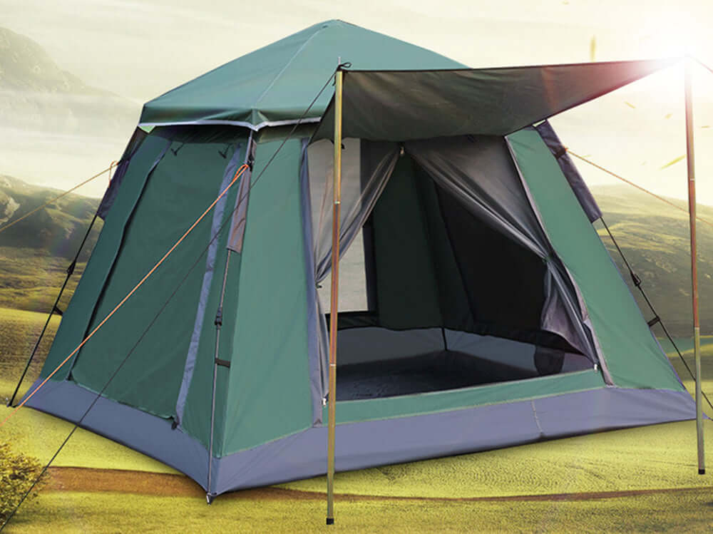 Outdoor tent in natural setting