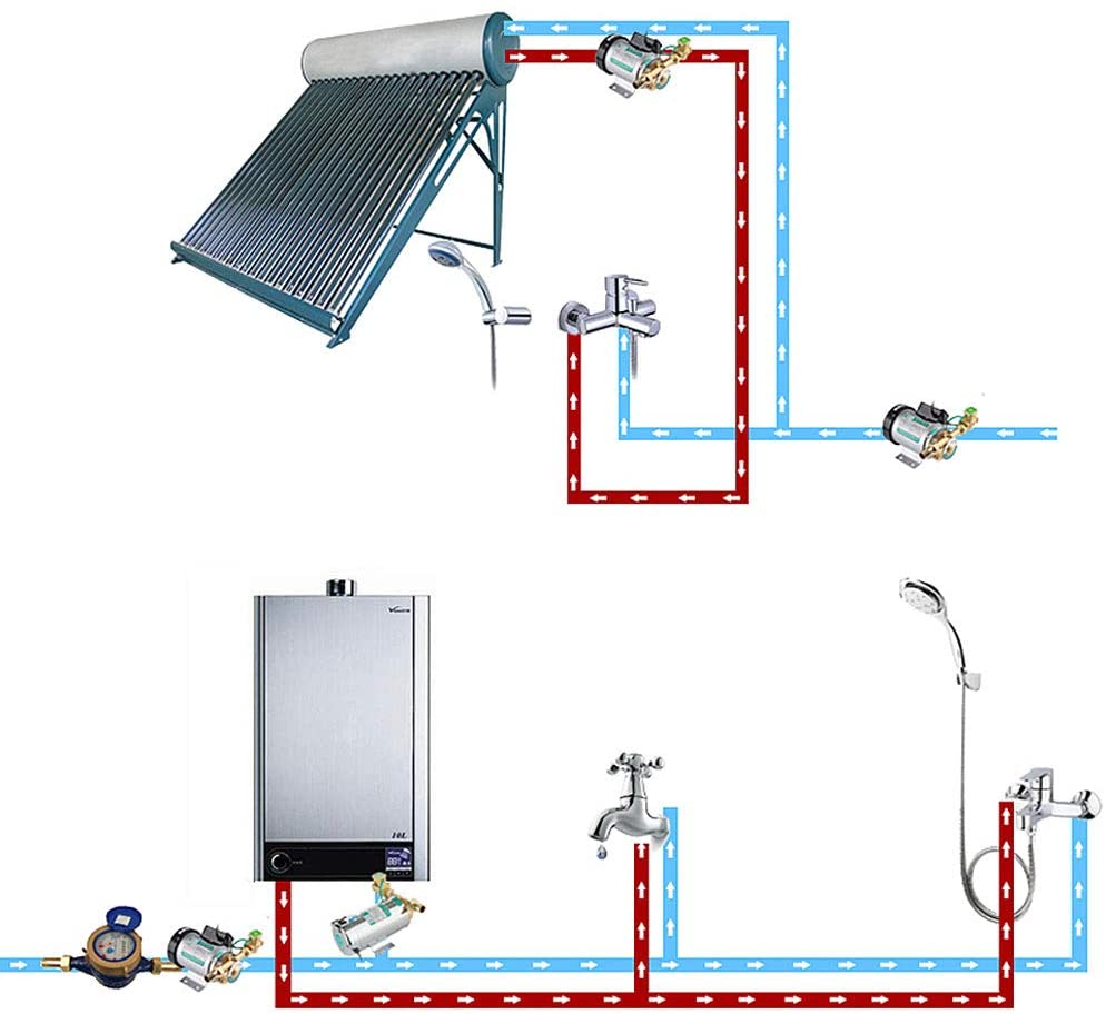 Shower Hot Water Booster Pump Automatic Hot Water Tap Water Pump Micro-Pipe Pump 100W - The Shopsite