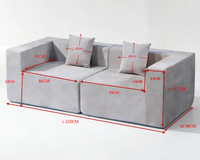 Thumbnail for Compressed Modular 2-Seater Sofa - Beige Space-Saving Lounge Sofa