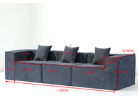 Thumbnail for Modern 3 Seater Modular Fabric Sofa Compressed Lounge Couch